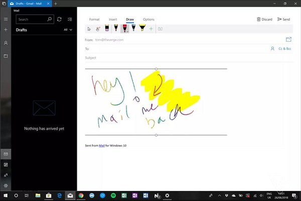 ایمیل زدن با دستخط در ویندوز۱۰ ایمیل زدن با دستخط در ویندوز۱۰