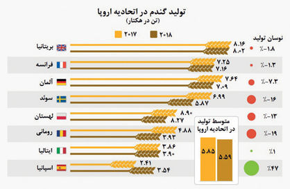 بررسی نوسان تولید گندم در اتحادیه اروپا بررسی نوسان تولید گندم در اتحادیه اروپا