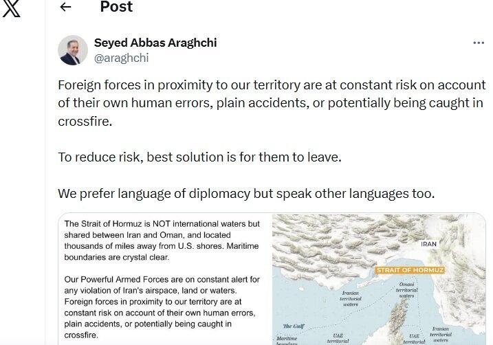 Iran FM warns against new US miscalculation in Persian Gulf Iran FM warns against new US miscalculation in Persian Gulf