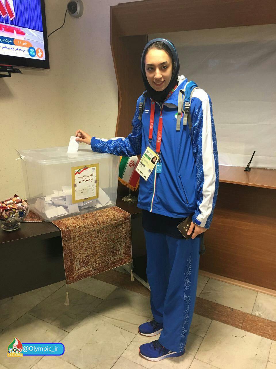 رای کیمیا علیزاده در باکو +عکس