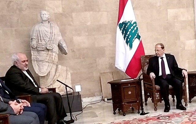 دیدار ظریف با رییسجمهور لبنان دیدار ظریف با رییسجمهور لبنان