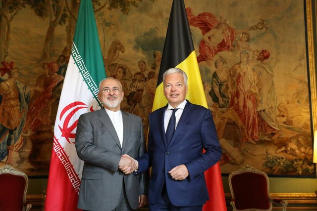 ظریف و وزیر خارجه بلژیک دیدار کردند ظریف و وزیر خارجه بلژیک دیدار کردند
