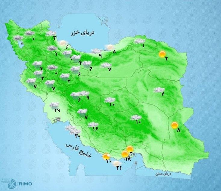 پیش بینی بارش درشمال غرب و جنوب غرب کشور پیش بینی بارش درشمال غرب و جنوب غرب کشور