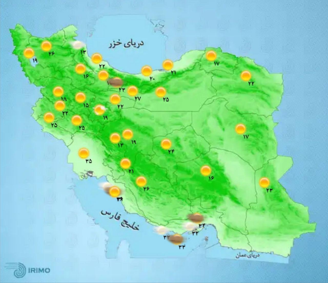 پیشبینی ابر و رگبار پراکنده در برخی نقاط کشور پیشبینی ابر و رگبار پراکنده در برخی نقاط کشور