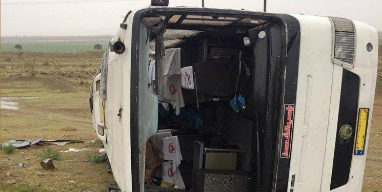واژگونی اتوبوس حامل زائران کربلا واژگونی اتوبوس حامل زائران کربلا