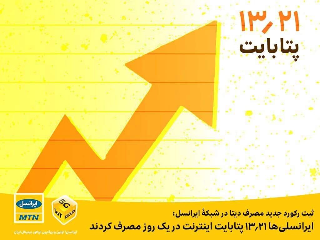 ایرانسلیها ۱۳.۲۱پتابایت اینترنت در یک روز مصرف کردند ایرانسلیها ۱۳.۲۱پتابایت اینترنت در یک روز مصرف کردند