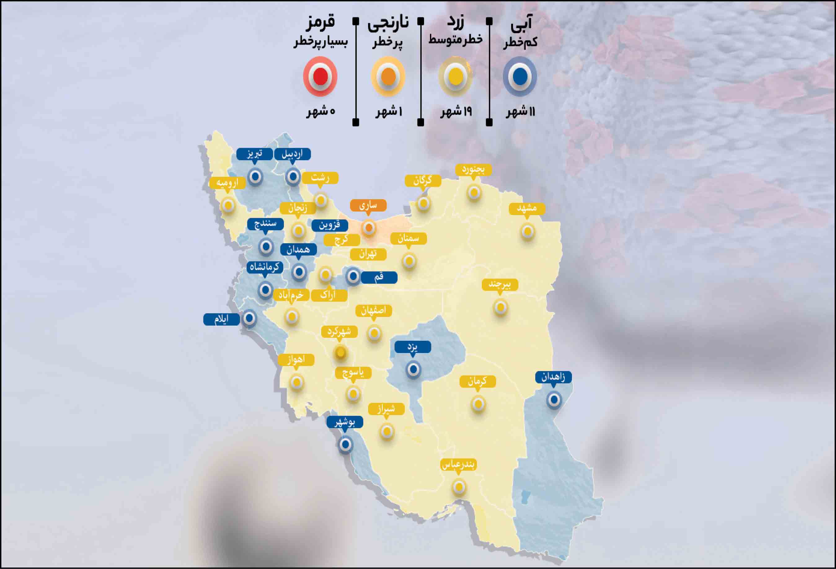 آبی کرونا رنگ باخت آبی کرونا رنگ باخت