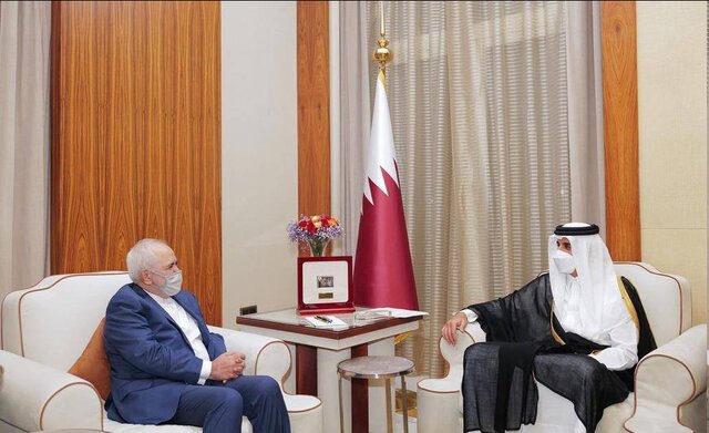 ظریف با امیر قطر دیدار کرد ظریف با امیر قطر دیدار کرد