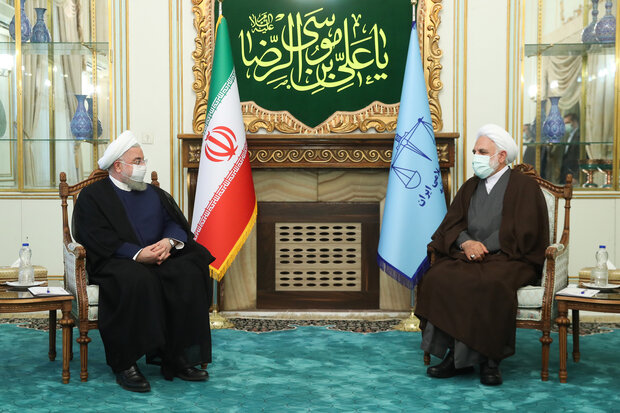 دیدار روحانی با رییس جدید قوه قضاییه دیدار روحانی با رییس جدید قوه قضاییه