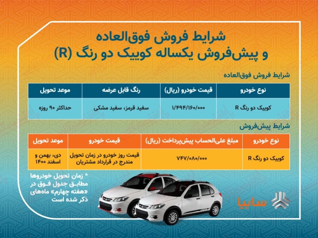 ثبت نام سایپا ( کوییک آر با شرایط جدید )