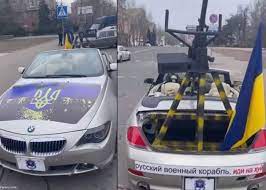 حمل سلاح سنگین پشت BMW در اوکراین + فیلم حمل سلاح سنگین پشت BMW در اوکراین + فیلم