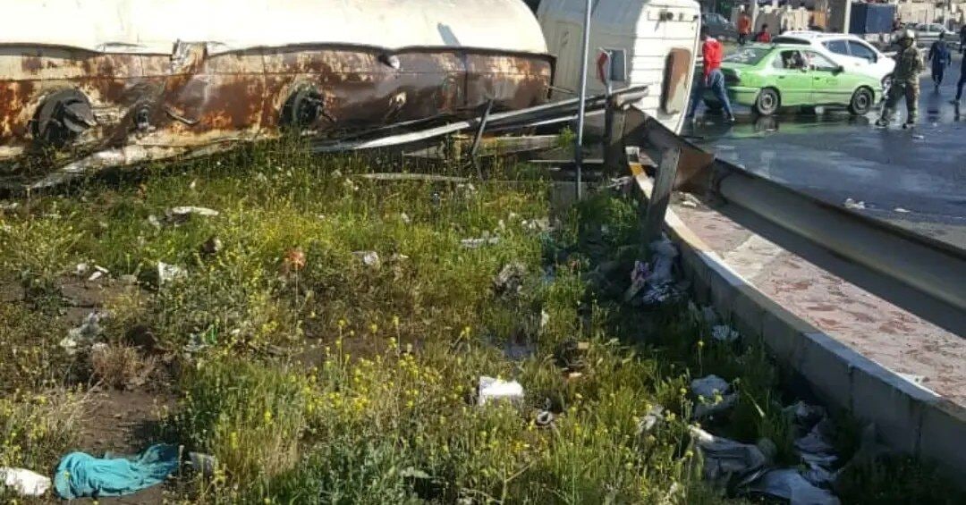 واژگونی تانکر ۳۰ هزار لیتری گازوئیل در جنوب تهران واژگونی تانکر ۳۰ هزار لیتری گازوئیل در جنوب تهران