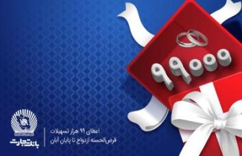 پرداخت بیش از ۹۹ هزار فقره تسهیلات قرضالحسنه ازدواج در بانک تجارت پرداخت بیش از ۹۹ هزار فقره تسهیلات قرضالحسنه ازدواج در بانک تجارت