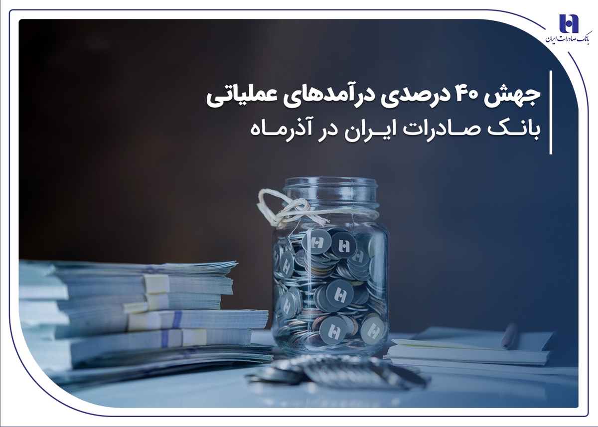 جهش ۴۰ درصدی درآمدهای عملیاتی بانک صادرات ایران در آذرماه جهش ۴۰ درصدی درآمدهای عملیاتی بانک صادرات ایران در آذرماه