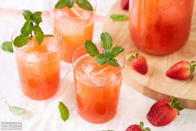 طرز تهیه لیموناد توت فرنگی طرز تهیه لیموناد توت فرنگی