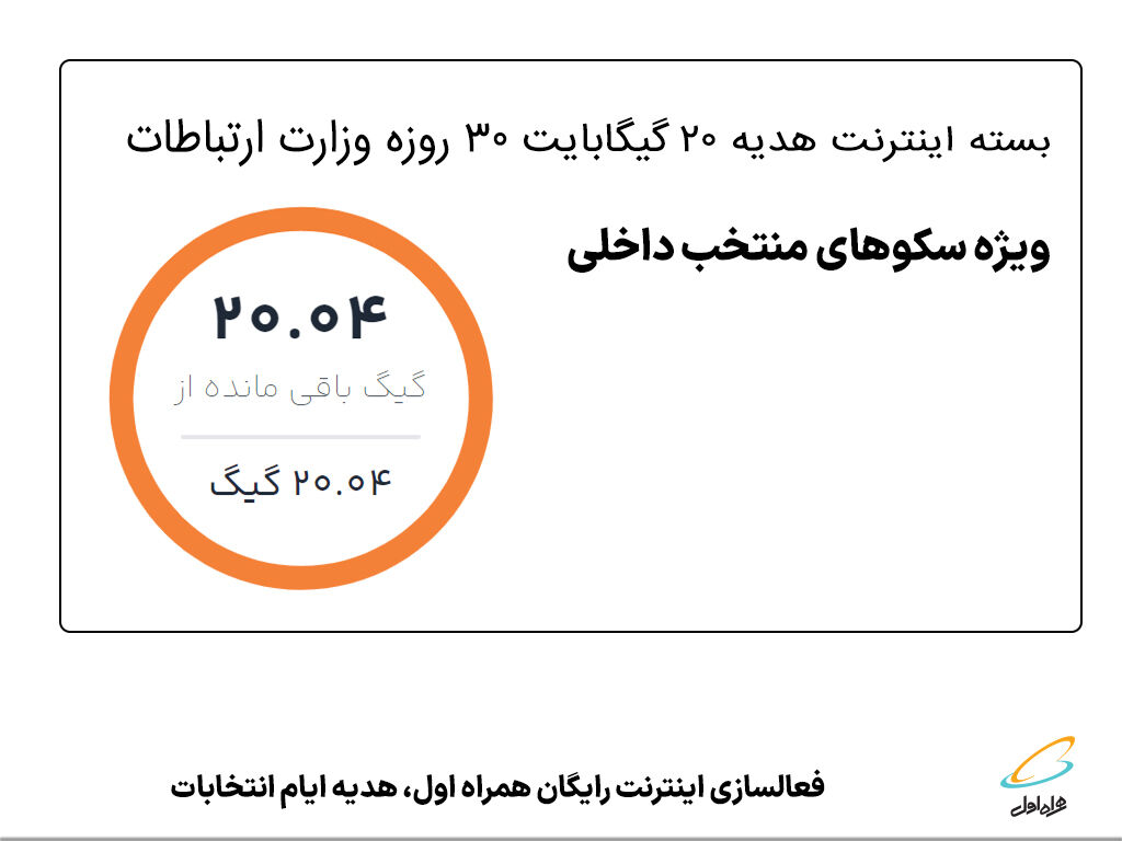 فعالسازی اینترنت رایگان همراه اول، هدیه ایام انتخابات فعالسازی اینترنت رایگان همراه اول، هدیه ایام انتخابات