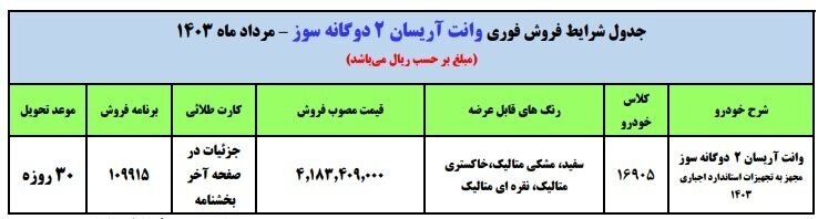 فروش فوری یک محصول ایران خودرو + جزییات و قیمت
