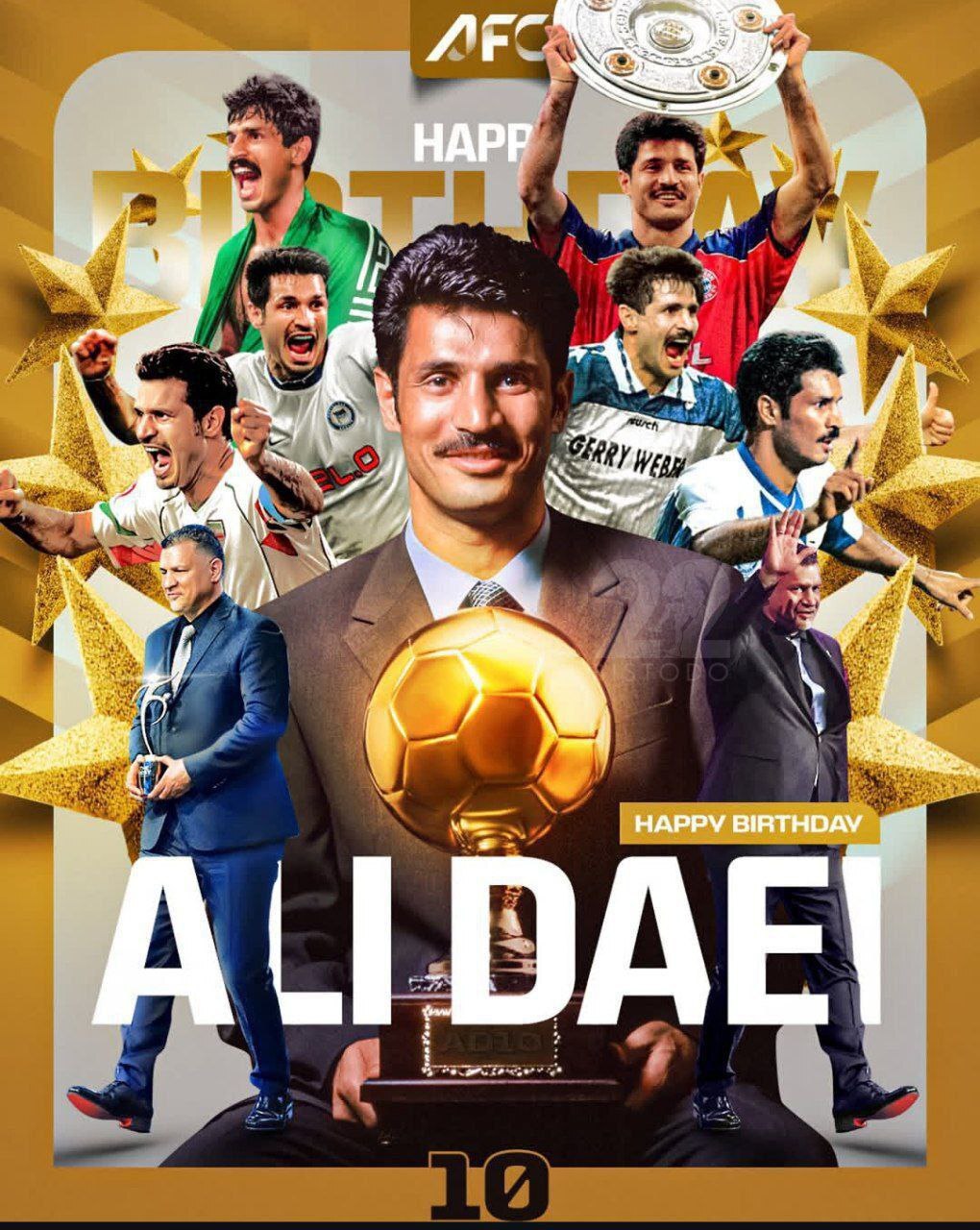 پوستر AFC برای تبریک تولد علی دایی + عکس