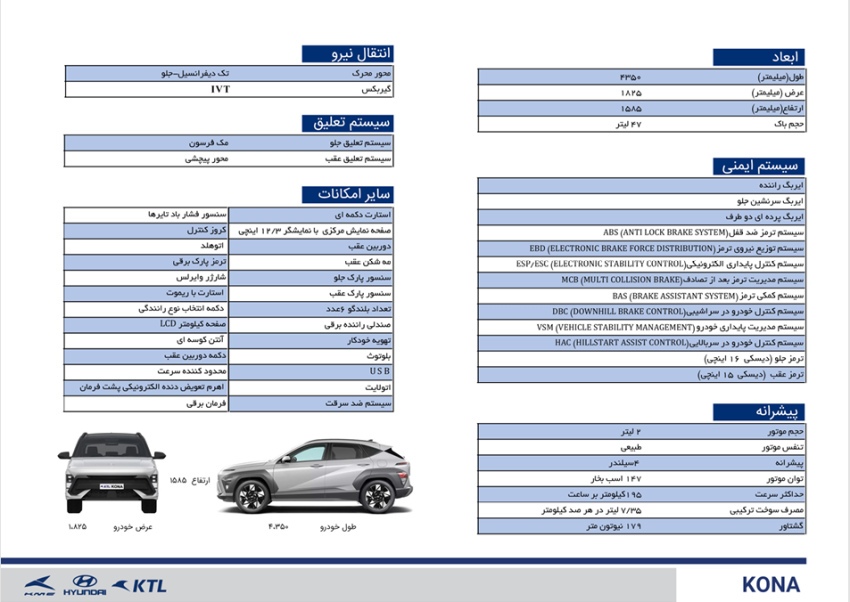 شرایط فروش نقدی و اقساطی هیوندای کونا اعلام شد
