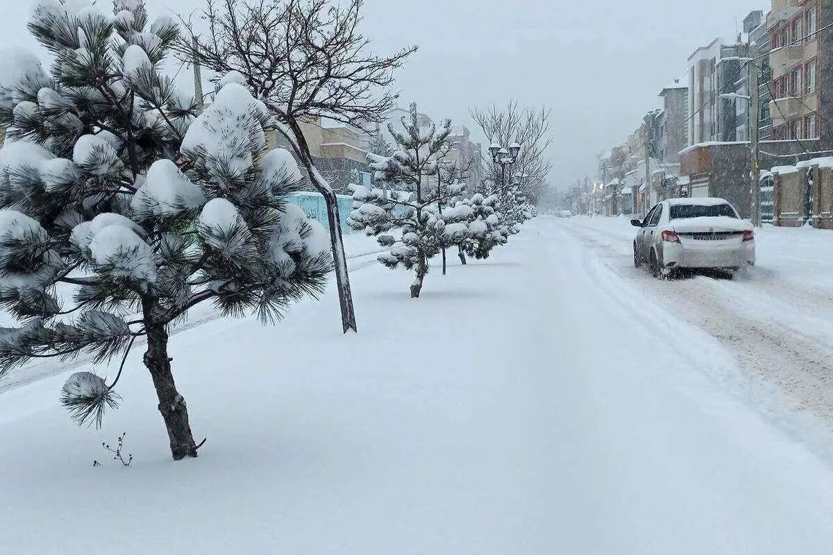 بارش شدید برف در جاده چالوس