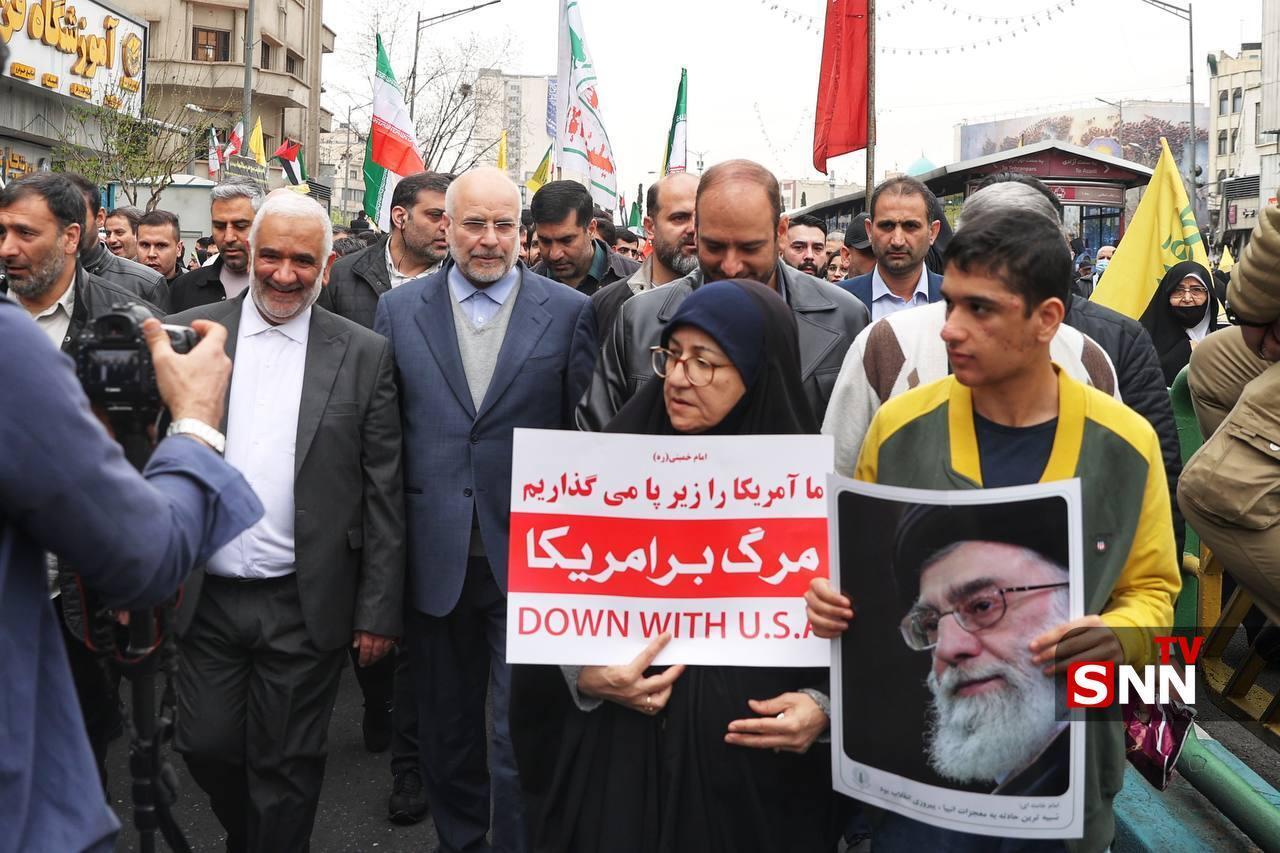 حضور قالیباف در راهپیمایی روز جهانی قدس + عکس