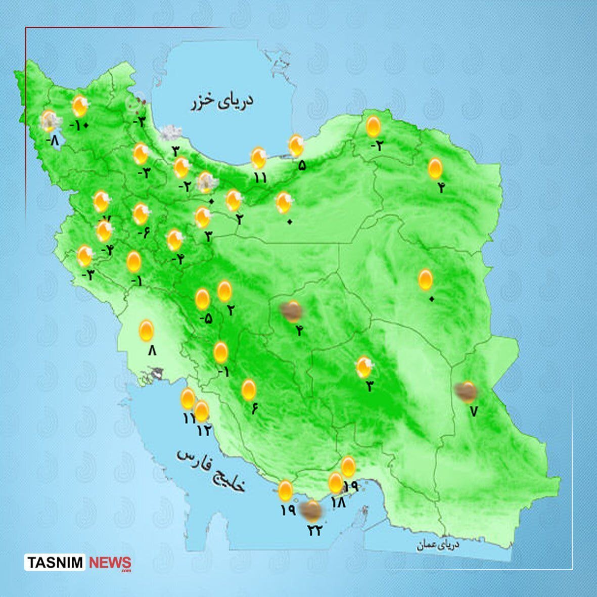 بارش برف و باران در ۱۰ استان قطعی شد + نقشه هواشناسی