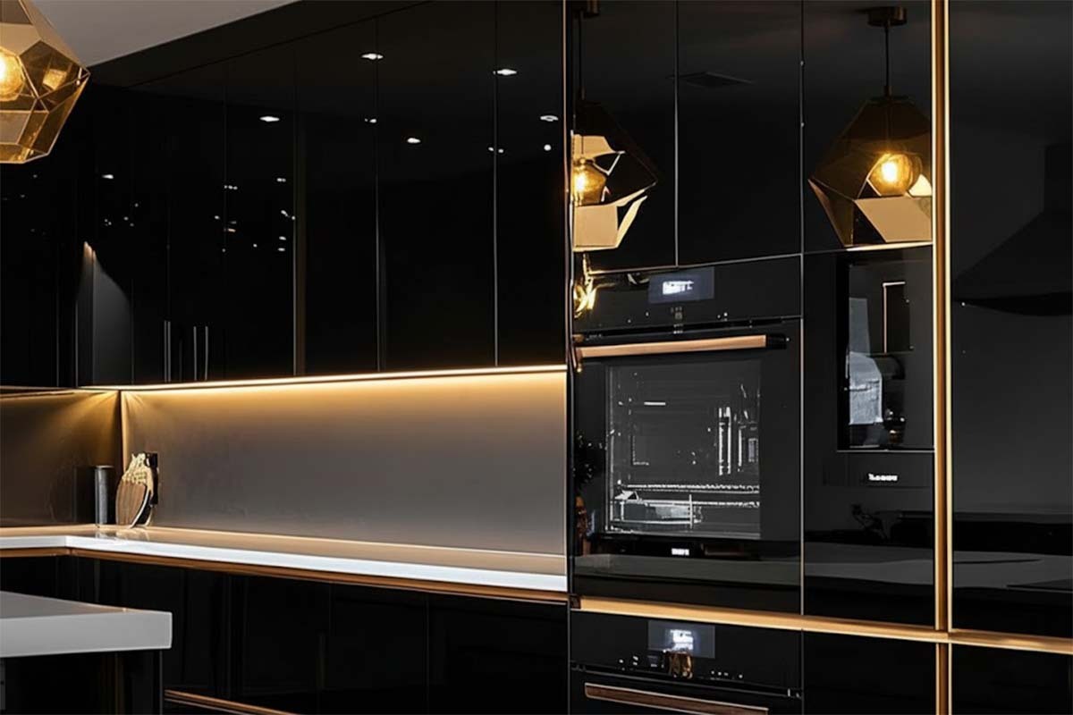 کابینت هایگلاس مشکی براق کابینت هایگلاس مشکی براق