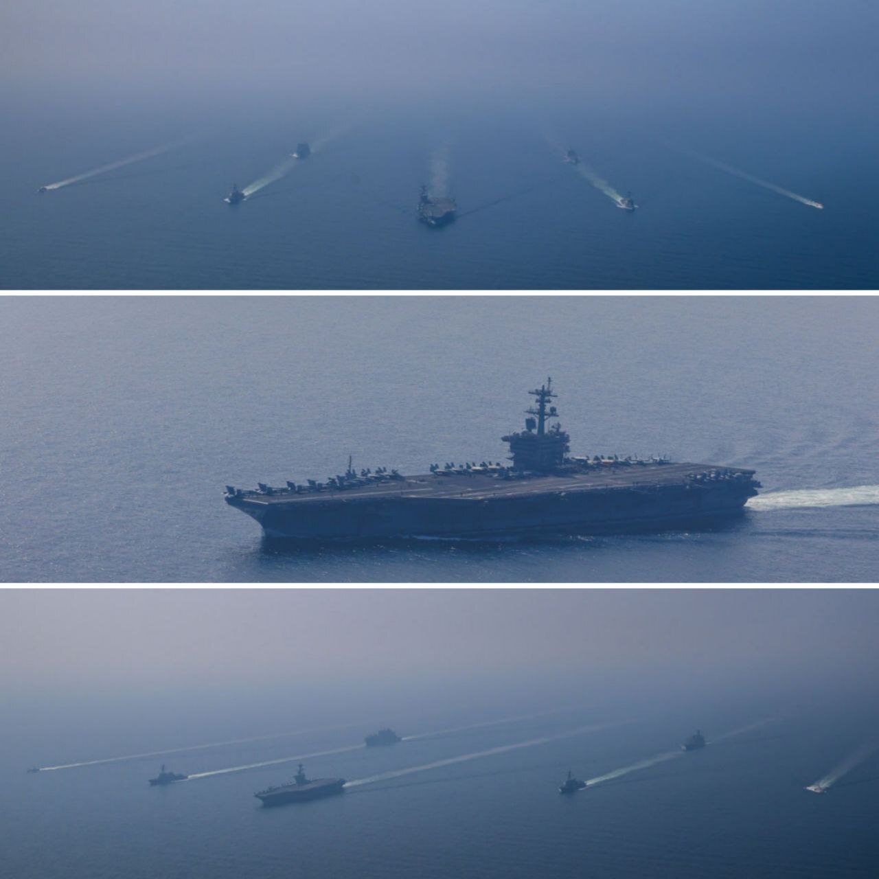 اولین تصاویر گروه ضربت ناو هواپیمابر آبراهام لینکلن