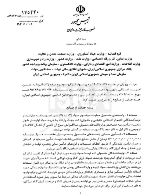 دولت دست به جیب شد/ ۷۰۰ همت پول به تولید می‌رسد!