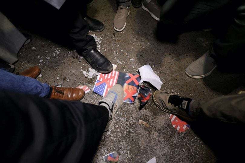 خشم طرفداران نوری مالکی از ترامپ / پرچم آمریکا به آتش کشیده شد