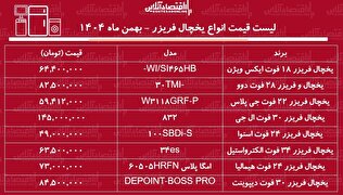 لیست قیمت جدید انواع یخچال فریزر / یخچال فریزر ال جی، بوش، اسنوا، هیمالیا و....چند شد؟ + جدول بهمن ماه ۱۴۰۴