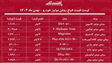 لیست قیمت جدید انواع روغن موتور خودرو / روغن موتور ۴ لیتری ایرانی و خارجی را چند بخریم؟ + جدول بهمن ماه ۱۴۰۴