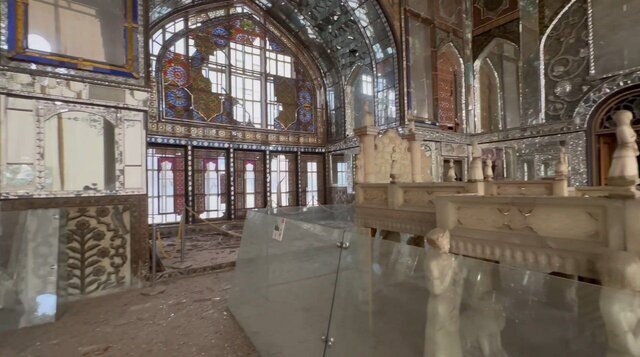 حمله هوایی به کاخ گلستان / تصاویر منتشر شده از خسارات وارد شده