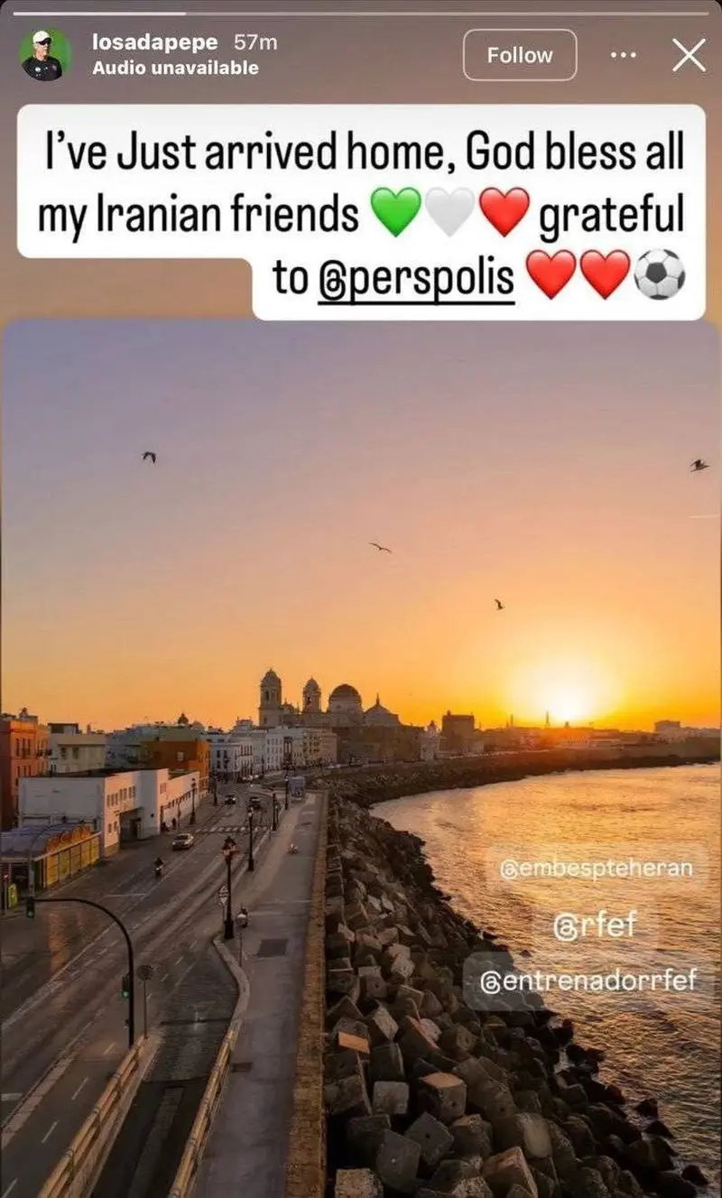 پیام جالب و دیدنی مربی پرسپولیس بعد از بازگشت به مادرید