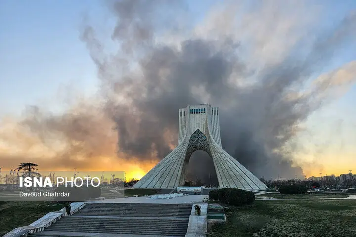 آخرین وضعیت برج آزادی پس از حمله آمریکا و اسرائیل + عکس