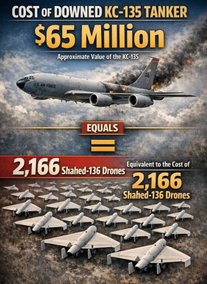 یک سوخت‌رسان آمریکا چند شاهد ۱۳۶ می‌ارزد؟