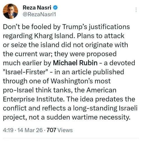 ایده تصرف خارک یک پروژه دیرینه است نه ضرورت جنگی ایده تصرف خارک یک پروژه دیرینه است نه ضرورت جنگی