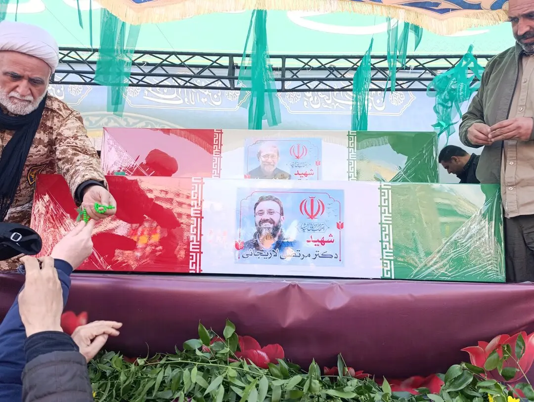 تصاویر توجه‌برانگیز از مراسم تشییع علی لاریجانی