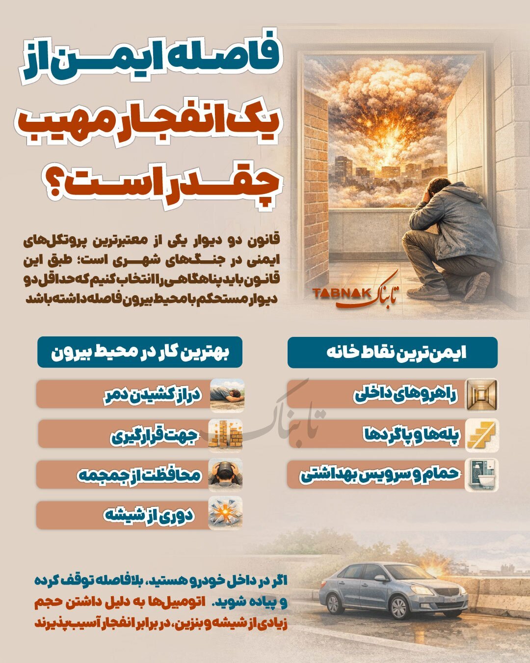 فاصله ایمن از یک انفجار چقدر است؟