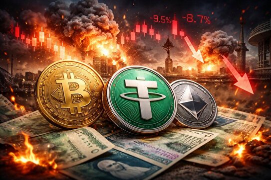 شوک جنگ به بازار رمزارزها؛ سقوط بیت‌کوین و جهش تتر