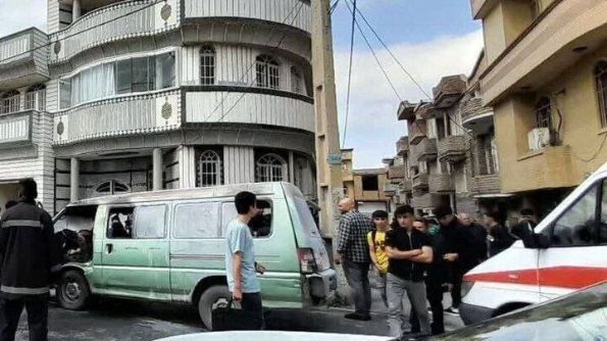مرگ دلخراش یک دانش آموز درآتش سوزی سرویس مدرسه