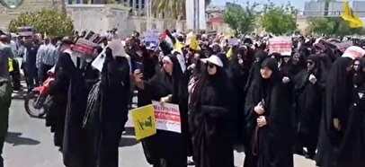 تجمع دلواپسان علیه فستیوال کوچه با پرچم حزب الله