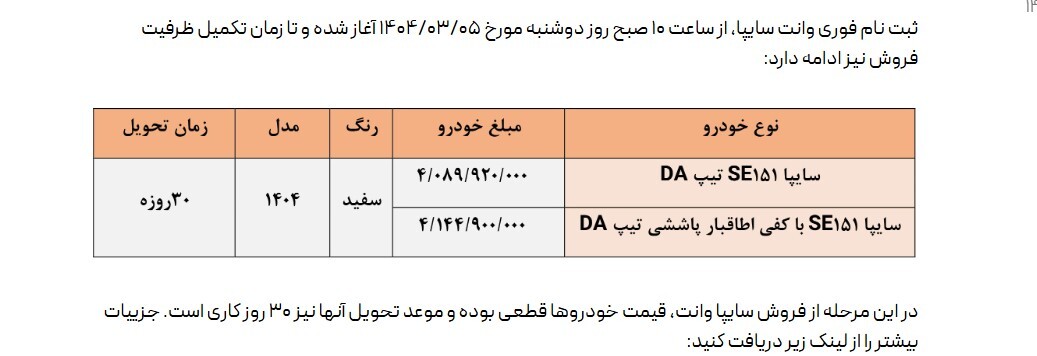 ثبت نام سایپا بدون قرعه کشی سایپا /