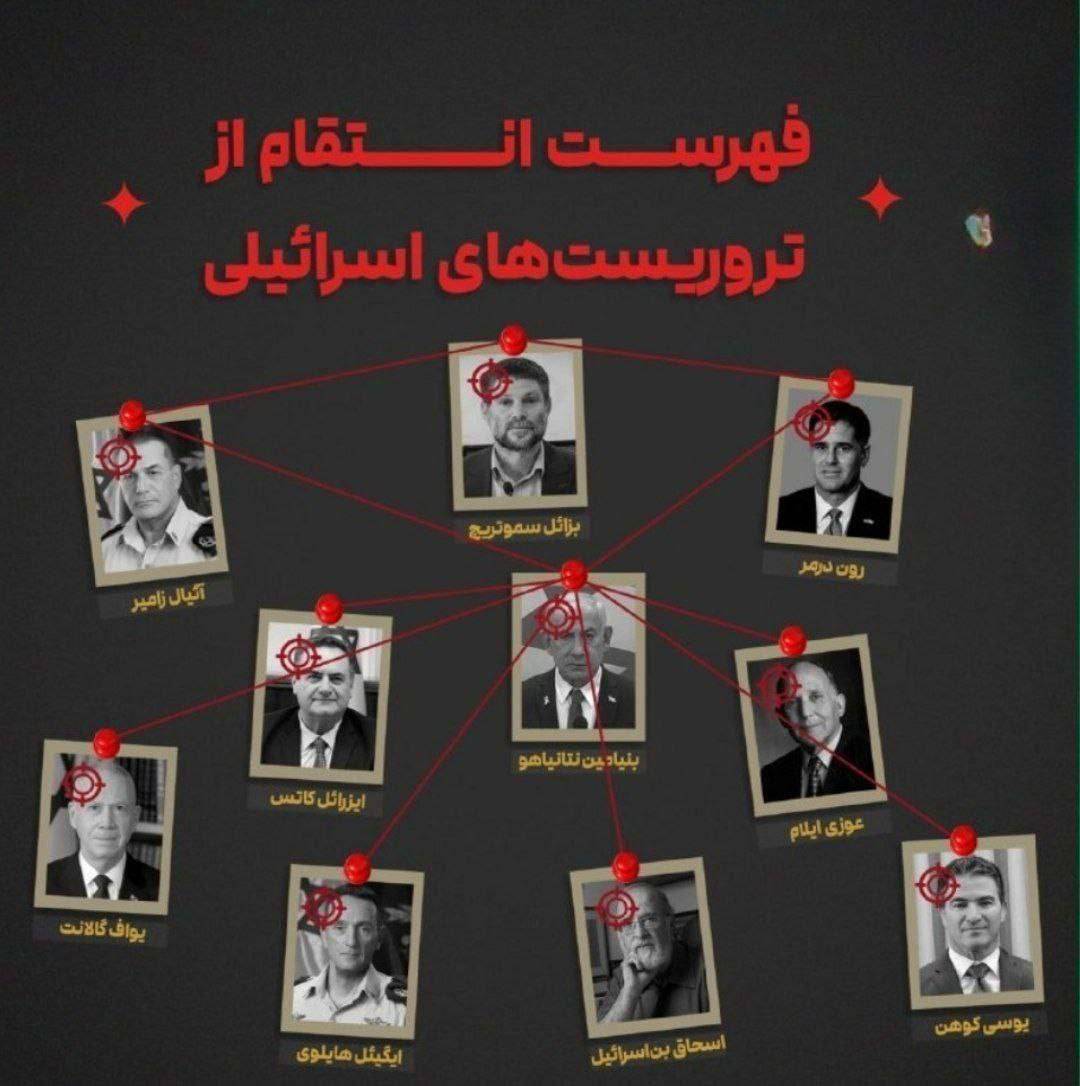 لیست انتقام ایران منتشر شد / این مقامات اسرائیلی کشته خواهند شد!