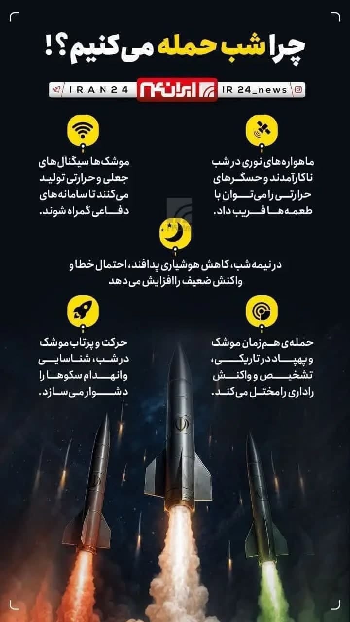 چرا حمله موشکی شب‌ها انجام می‌شود؟