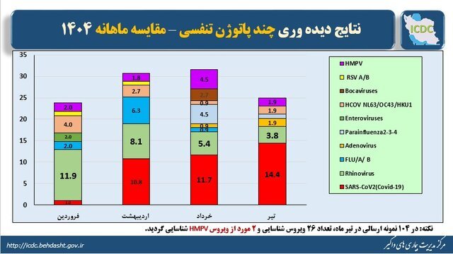 وضعیت کرونا در ایران در ماه گذشته