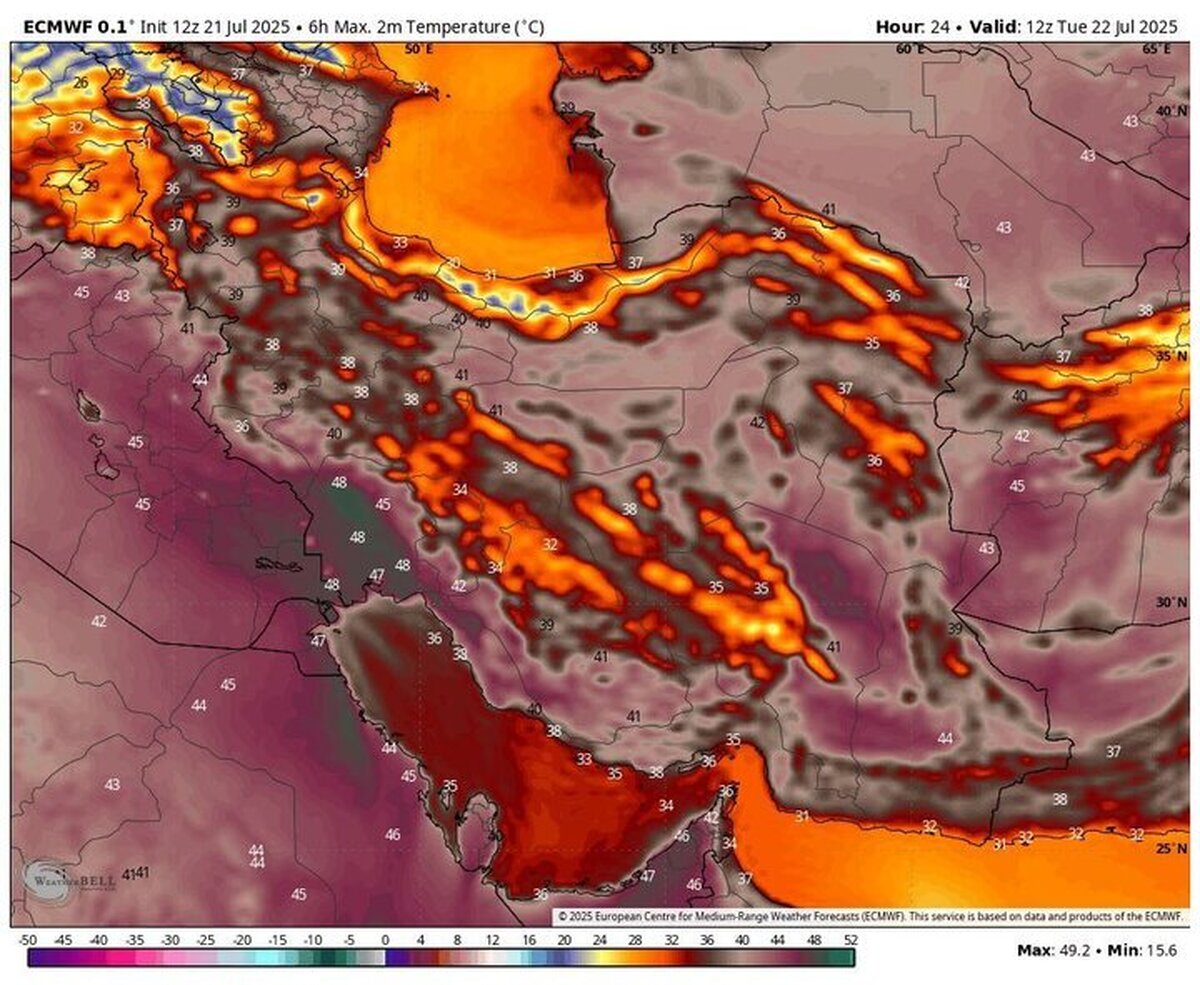 افزایش دما تا ۵۲ درجه‌/ تداوم گرمای ۴۰ درجه‌ای در بیشتر نقاط کشور