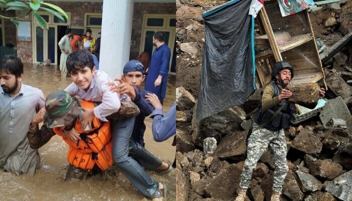 ۵ کشته در سقوط بالگرد امداد در مناطق سیل‌زده پاکستان + تصاویر