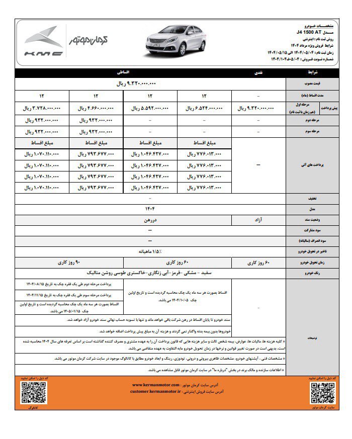 آغاز فروش نقد و اقساط خودروی J4 با پیش پرداخت متنوع
