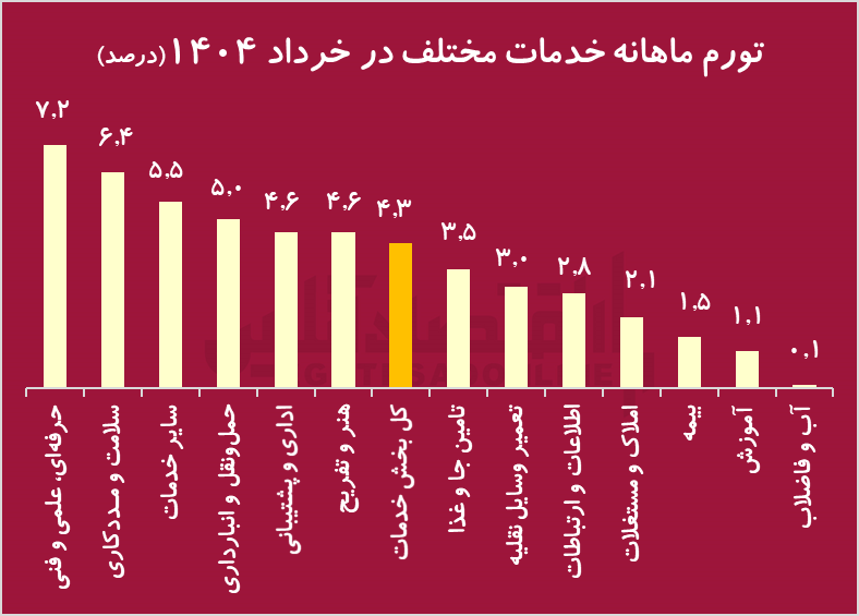 تورم خدمات به ۴۰ درصد رسید/ خدمات فنی صدرنشین تورم خردادماه